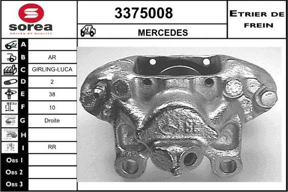 Sera 3375008 - Тормозной суппорт autosila-amz.com