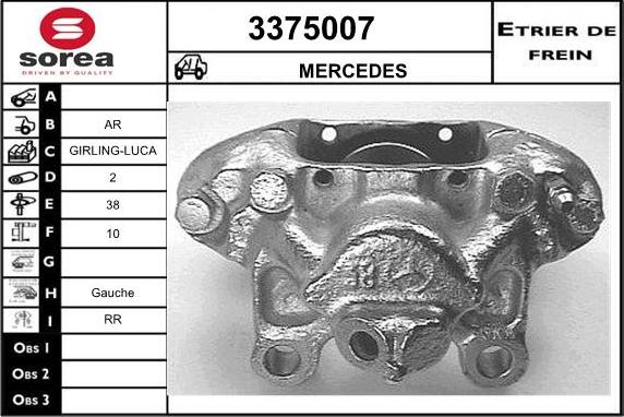 Sera 3375007 - Тормозной суппорт autosila-amz.com