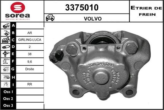 Sera 3375010 - Тормозной суппорт autosila-amz.com