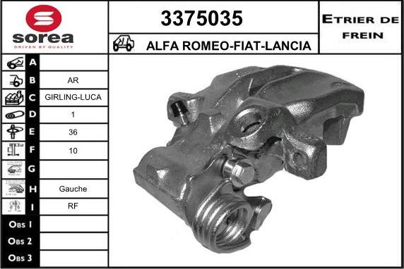 Sera 3375035 - Тормозной суппорт autosila-amz.com