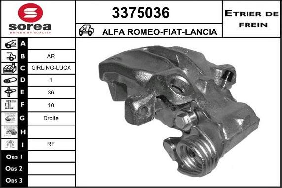 Sera 3375036 - Тормозной суппорт autosila-amz.com