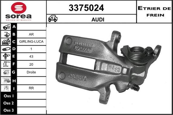 Sera 3375024 - Тормозной суппорт autosila-amz.com