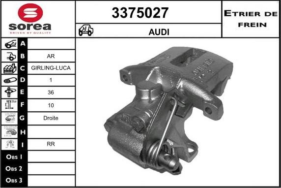 Sera 3375027 - Тормозной суппорт autosila-amz.com