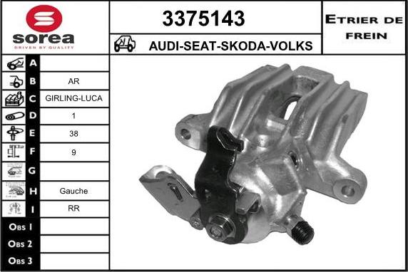 Sera 3375143 - Тормозной суппорт autosila-amz.com