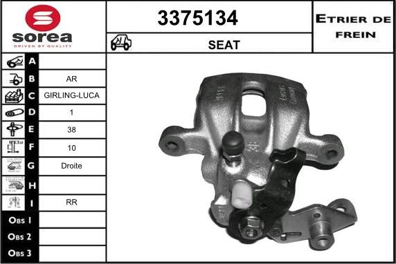 Sera 3375134 - Тормозной суппорт autosila-amz.com