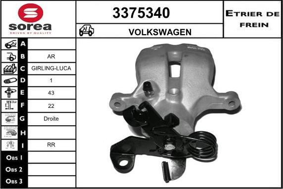 Sera 3375340 - Тормозной суппорт autosila-amz.com