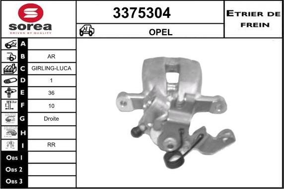 Sera 3375304 - Тормозной суппорт autosila-amz.com