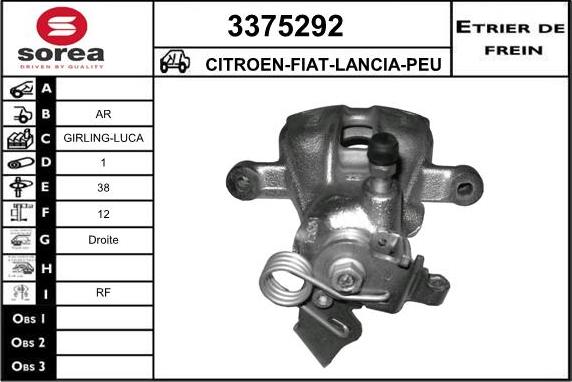 Sera 3375292 - Тормозной суппорт autosila-amz.com