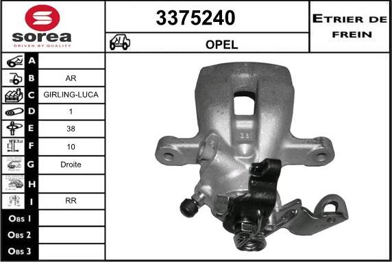 Sera 3375240 - Тормозной суппорт autosila-amz.com