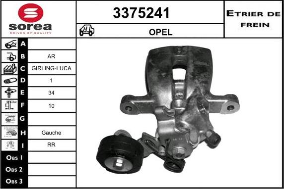 Sera 3375241 - Тормозной суппорт autosila-amz.com