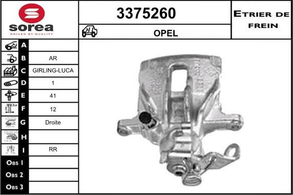 Sera 3375260 - Тормозной суппорт autosila-amz.com