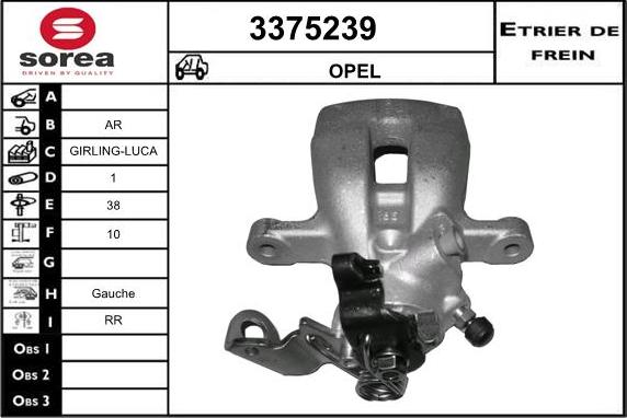 Sera 3375239 - Тормозной суппорт autosila-amz.com