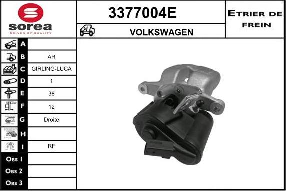 Sera 3377004E - Тормозной суппорт autosila-amz.com