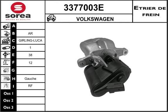 Sera 3377003E - Тормозной суппорт autosila-amz.com