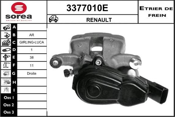 Sera 3377010E - Тормозной суппорт autosila-amz.com