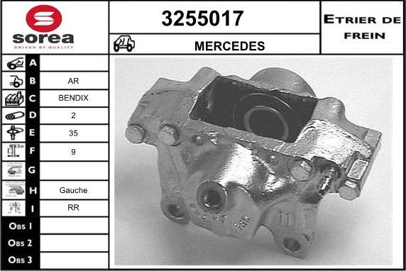 Sera 3255017 - Тормозной суппорт autosila-amz.com