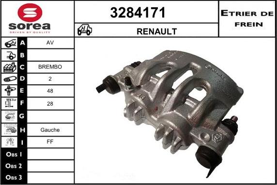 Sera 3284171 - Тормозной суппорт autosila-amz.com