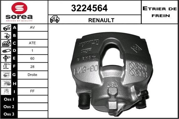 Sera 3224564 - Тормозной суппорт autosila-amz.com