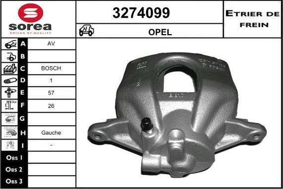 Sera 3274099 - Тормозной суппорт autosila-amz.com