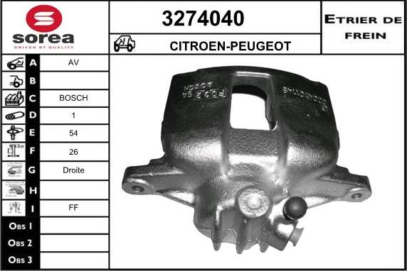 Sera 3274040 - Тормозной суппорт autosila-amz.com