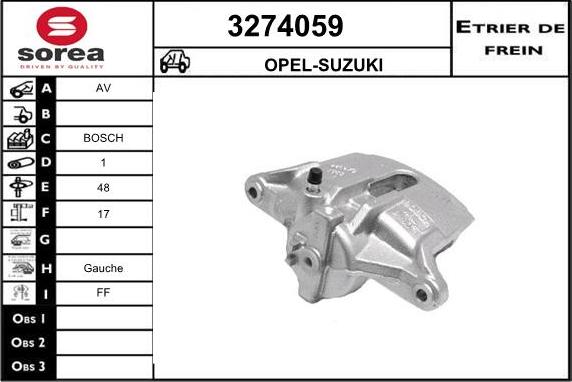 Sera 3274059 - Тормозной суппорт autosila-amz.com