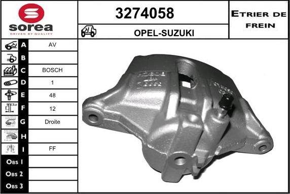 Sera 3274058 - Тормозной суппорт autosila-amz.com