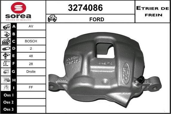 Sera 3274086 - Тормозной суппорт autosila-amz.com