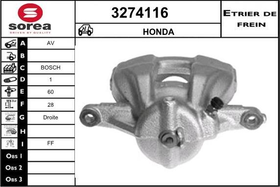 Sera 3274116 - Тормозной суппорт autosila-amz.com