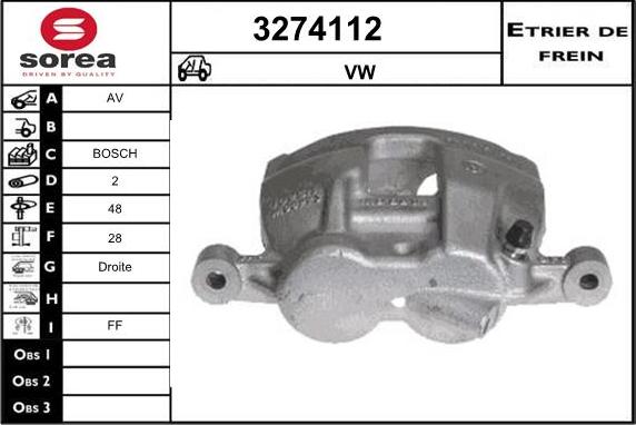 Sera 3274112 - Тормозной суппорт autosila-amz.com