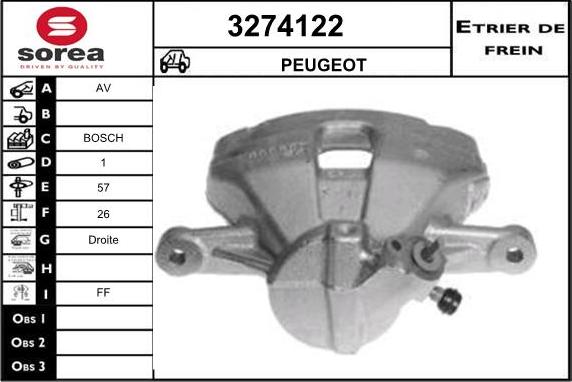 Sera 3274122 - Тормозной суппорт autosila-amz.com