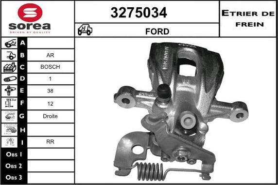 Sera 3275034 - Тормозной суппорт autosila-amz.com