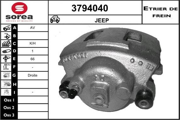 Sera 3794040 - Тормозной суппорт autosila-amz.com