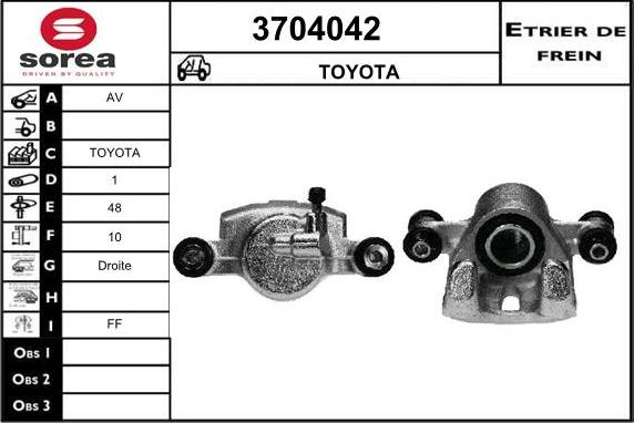 Sera 3704042 - Тормозной суппорт autosila-amz.com