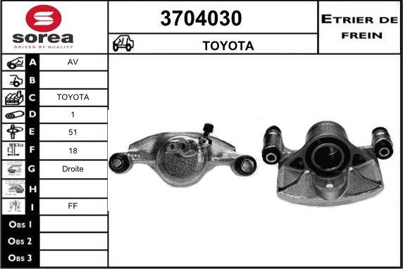 Sera 3704030 - Тормозной суппорт autosila-amz.com