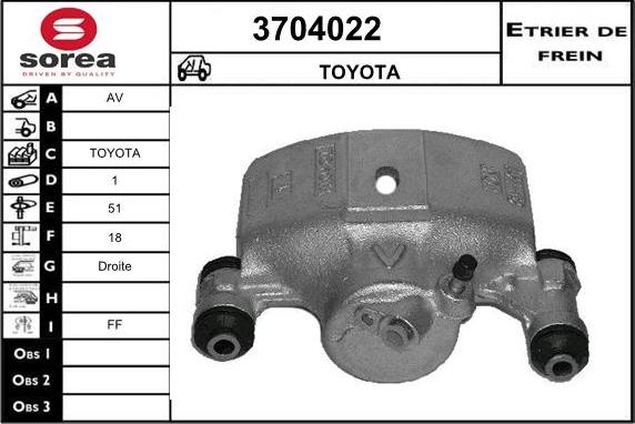 Sera 3704022 - Тормозной суппорт autosila-amz.com