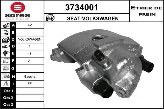 Sera 3734001 - Тормозной суппорт autosila-amz.com