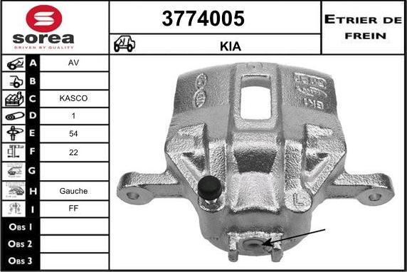 Sera 3774005 - Тормозной суппорт autosila-amz.com