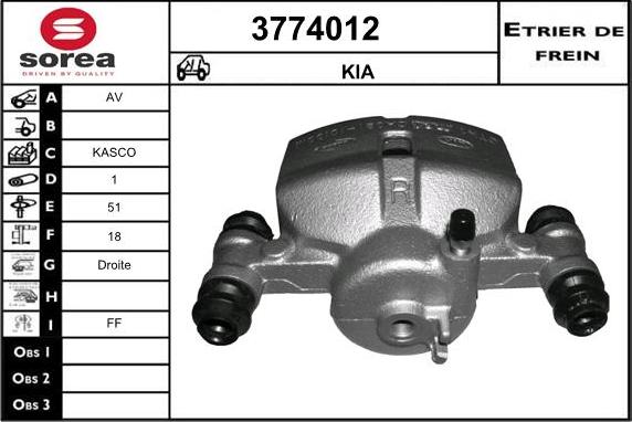 Sera 3774012 - Тормозной суппорт autosila-amz.com