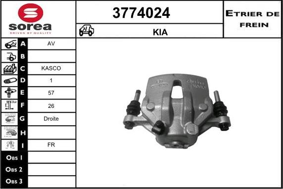 Sera 3774024 - Тормозной суппорт autosila-amz.com