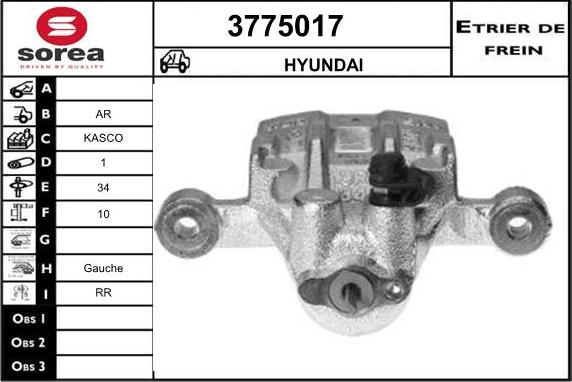 Sera 3775017 - Тормозной суппорт autosila-amz.com