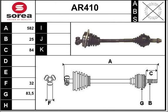 Sera AR410 - Приводной вал autosila-amz.com