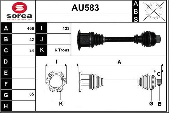 Sera AU583 - Приводной вал autosila-amz.com