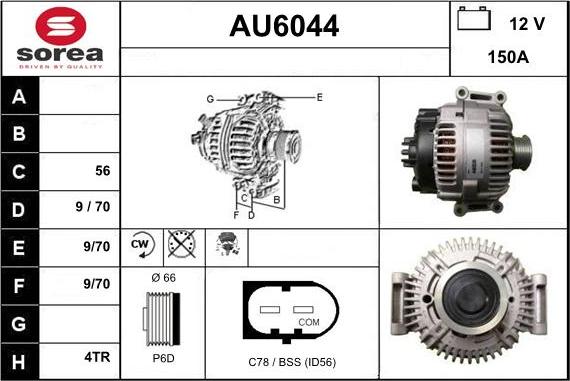 Sera AU6044 - Генератор autosila-amz.com