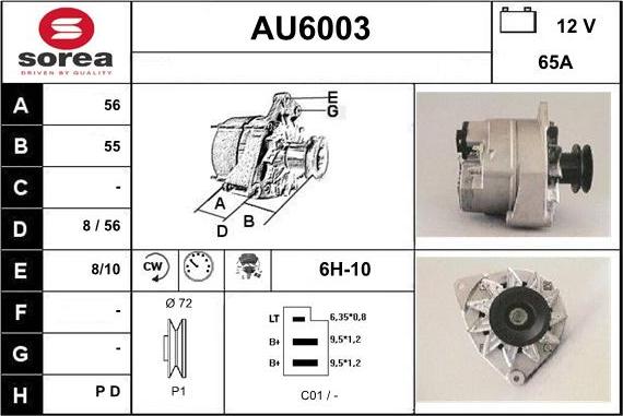 Sera AU6003 - Генератор autosila-amz.com