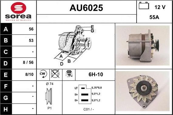 Sera AU6025 - Генератор autosila-amz.com