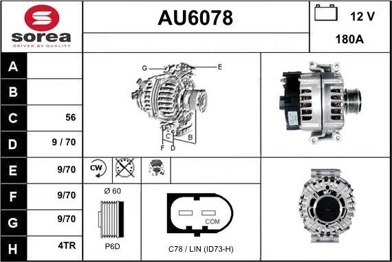 Sera AU6078 - Генератор autosila-amz.com