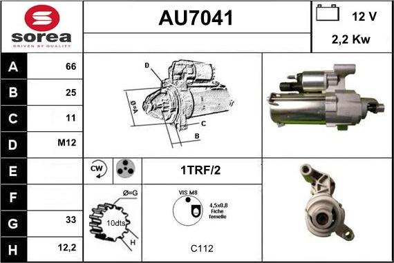 Sera AU7041 - Стартер autosila-amz.com