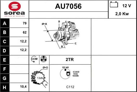 Sera AU7056 - Стартер autosila-amz.com