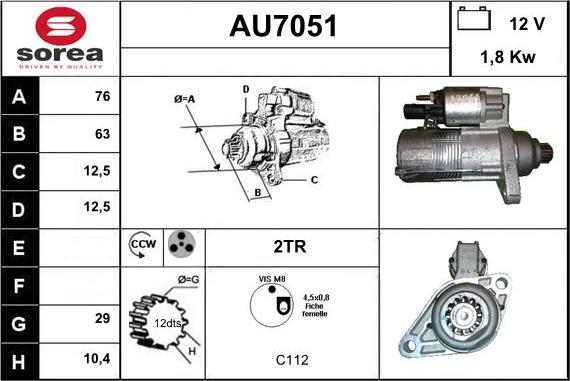 Sera AU7051 - Стартер autosila-amz.com