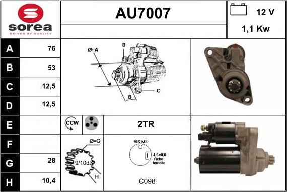 Sera AU7007 - Стартер autosila-amz.com